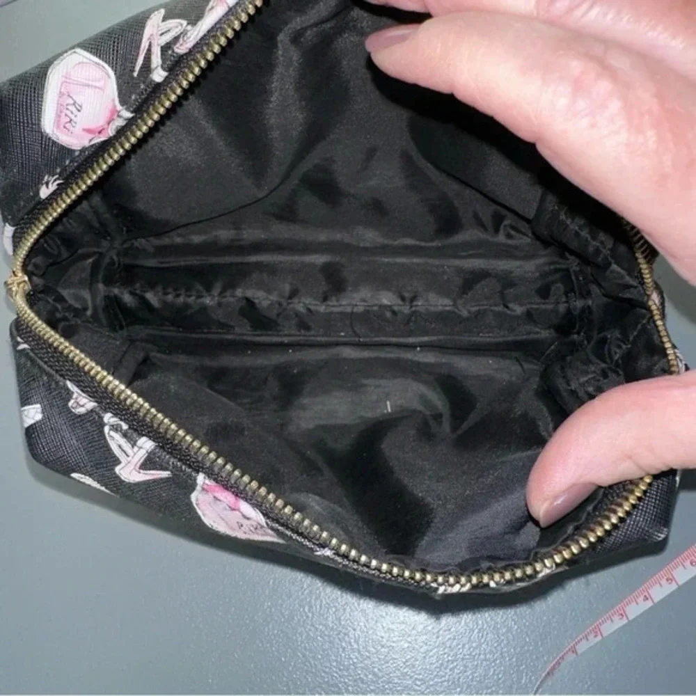 RIRI by Rhiannon‎ black pink gold graphic makeup bag